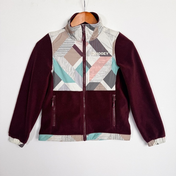 Hooey Girls M Full Zip Up Lightweight Ski Winter Sport Warm Cozy Fleece Jacket - Picture 1 of 16